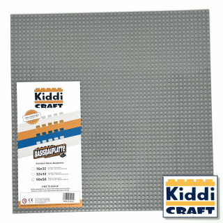 Kiddicraft Baseplate 50 x 50 Noppen (40 x 40cm) Hellgrau