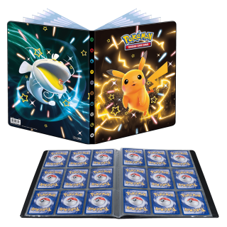 Ultra PRO - Karmesin & Purpur - Shiny Pikachu, Heerashai, und Nigiragi 9-Pocket Portfolio für Pokémon