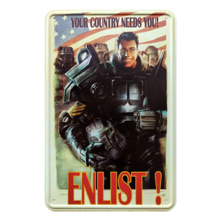 Fallout - Metallschild „Enlist!“