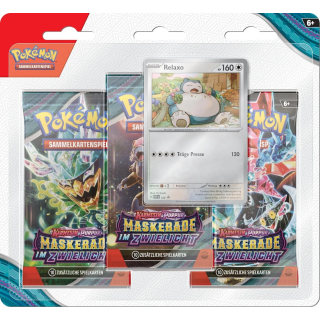 Pokémon - Karmesin & Purpur 06 - Maskerade im Zwielicht - 3-Pack Blister Relaxo - deutsch